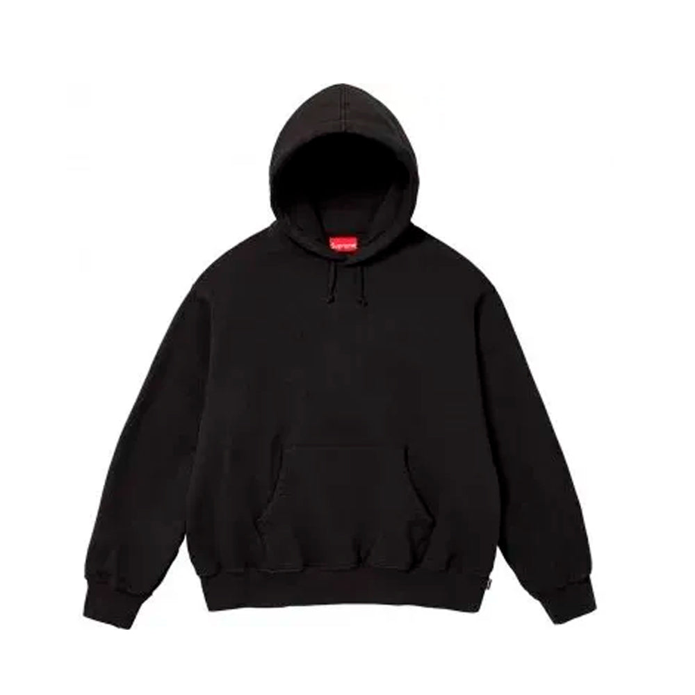 Supreme Satin Appliqué Hooded Sweatshirt Black